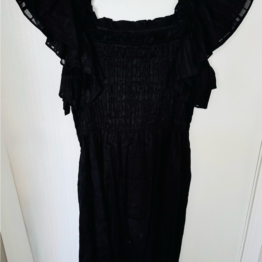 Banana Republic Black Off-the-Shoulder Midi Sundress